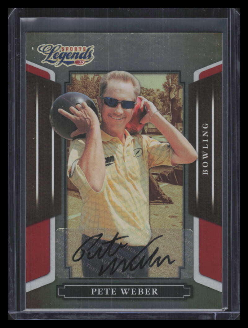 SOLD 174114 2008 Donruss Sports Legends Signatures Mirror Red 99 Pete Weber Auto 116/458
