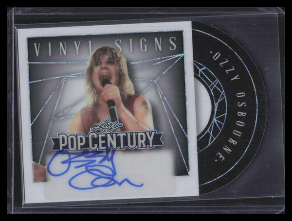 2025 Leaf Pop Century Metal Vinyl Signs Autographs White Ozzy Osbourne Auto 1/1