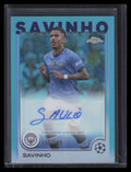 2024-25 Topps Chrome UEFA Autographs Aqua Refractor CASV Savinho Auto 106/199