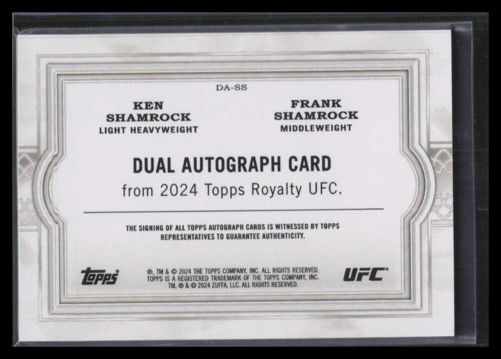2024 Topps Royalty UFC Dual Autographs DASS Frank Ken Shamrock Dual Auto 14/25