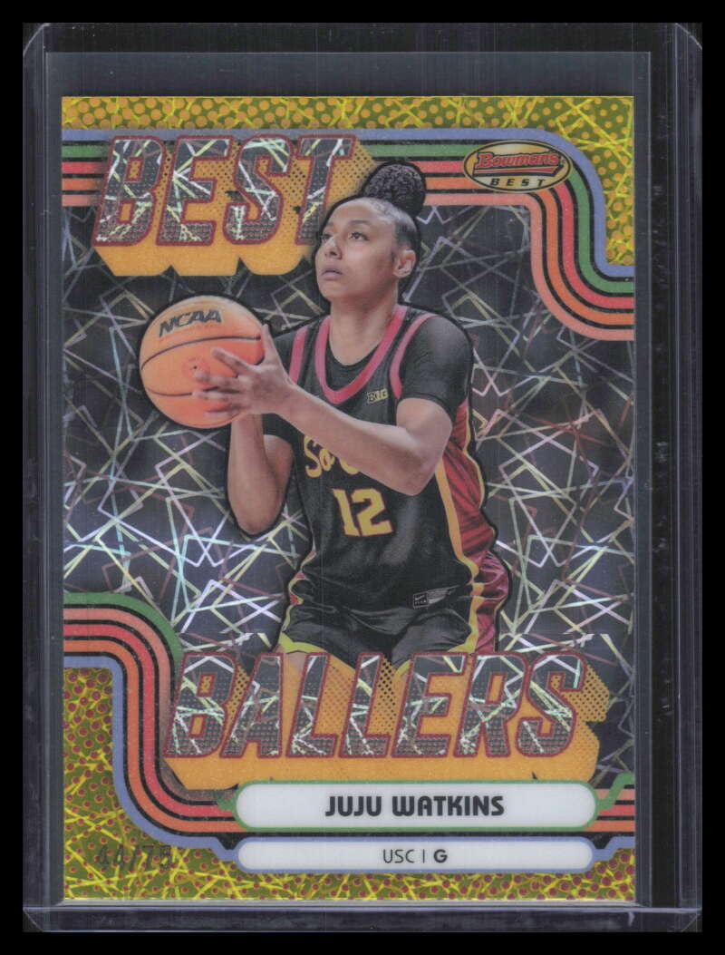 DELETE 174167 2024-25 Bowman's Best U Ballers Yellow Lazer Refractor Juju Watkins Rookie 44/75