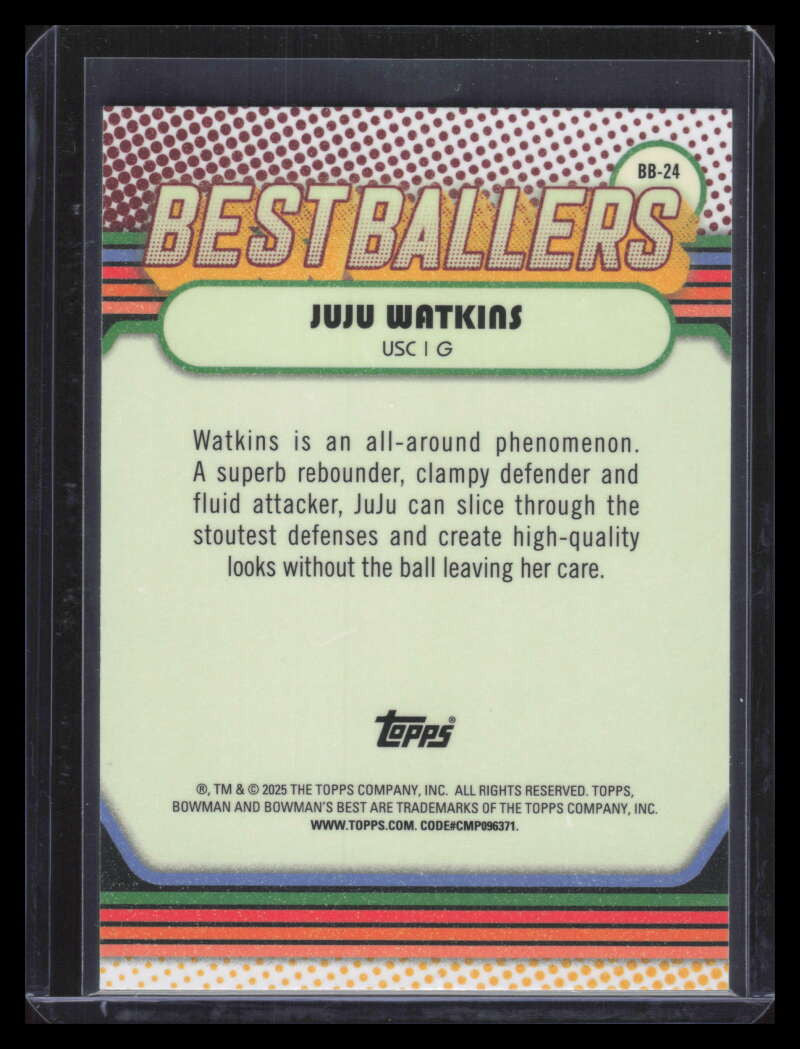 DELETE 174167 2024-25 Bowman's Best U Ballers Yellow Lazer Refractor Juju Watkins Rookie 44/75