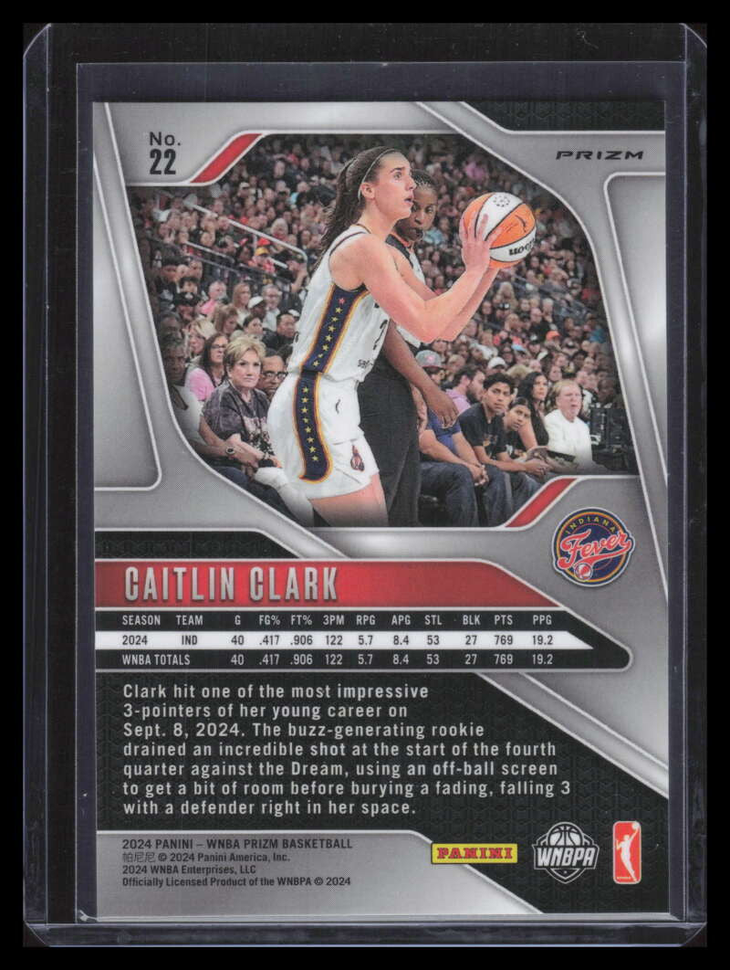 2024 Panini Prizm WNBA Prizms Green Refractor 22 Caitlin Clark Rookie
