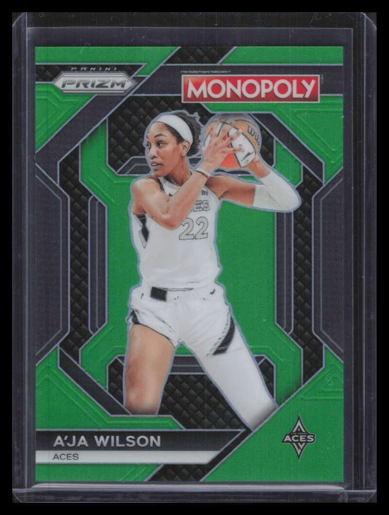 2024 Panini Prizm Monopoly WNBA Insert Neon Green Refractor A'Ja Wilson 9/10