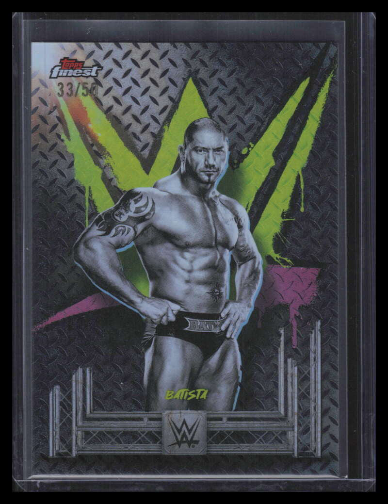 2025 Finest WWE Black Refractor 77 Batista C 33/50 Common