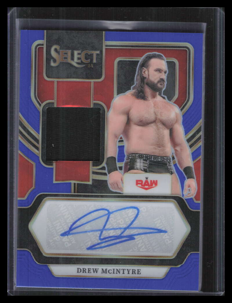 2024 Select Autographed Memorabilia Blue Prizms Drew McIntyre Relic Auto 28/35