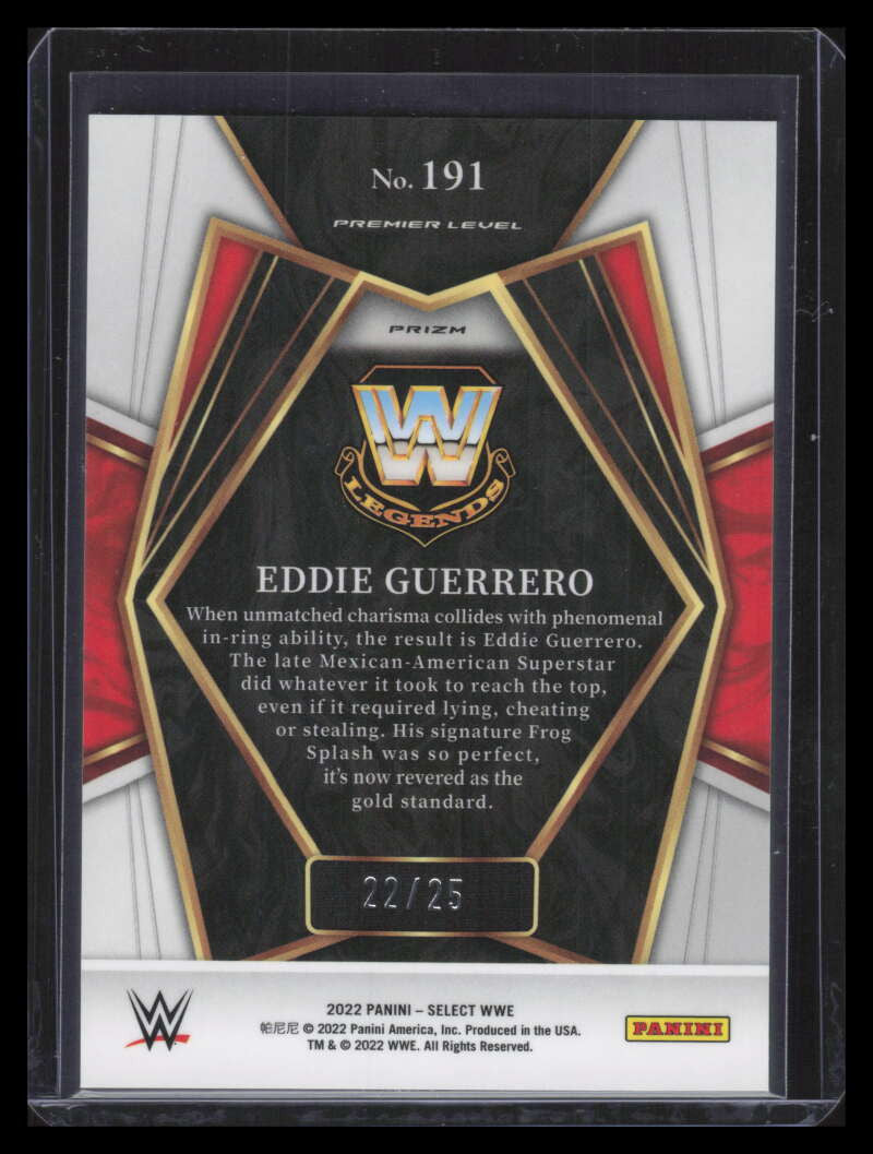 2022 Select WWE Prizms Tie-Dye Refractor 191 Eddie Guerrero 22/25 Premier Level