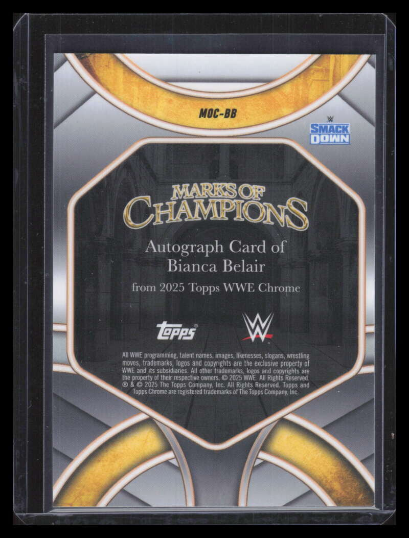 2025 Topps Chrome Marks of Champions Autographs Refractor Bianca Belair Auto /50