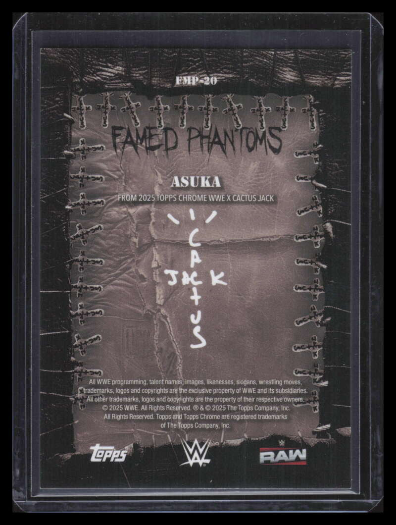 2025 Topps Chrome Cactus Jack WWE Famed Phantoms Orange Refractor Asuka 17/25