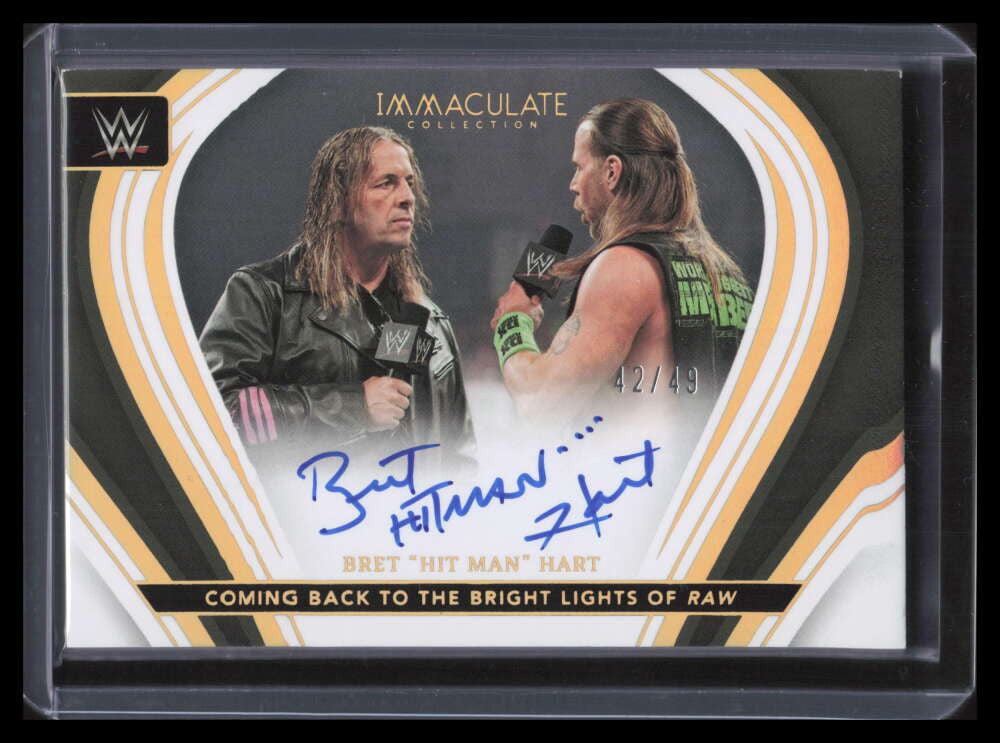 2023 Immaculate Collection WWE Moments 19 Bret Hit Man Hart Auto 42/49