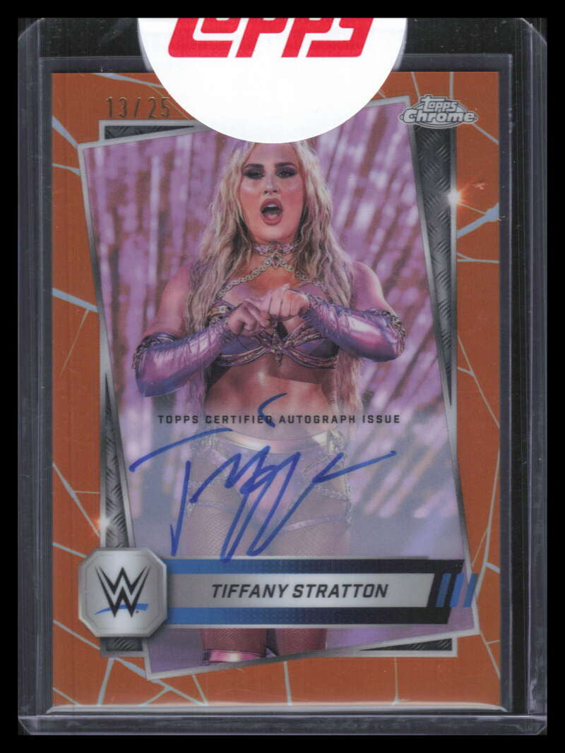 2025 Topps Chrome Autographs Orange Refractor 182 Tiffany Stratton Auto 13/25