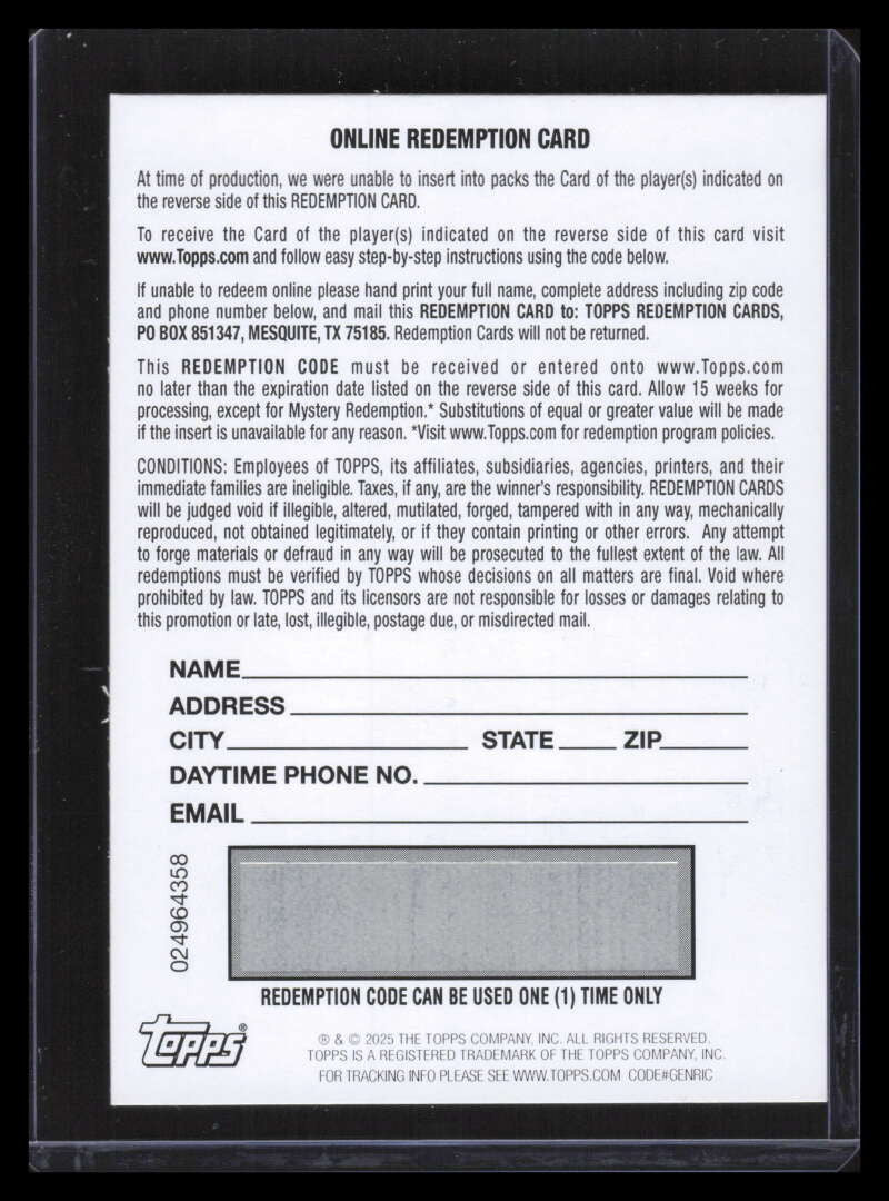 2025 Topps Chrome Star Wars Autographs Refractor Robert Timothy Smith Auto /25