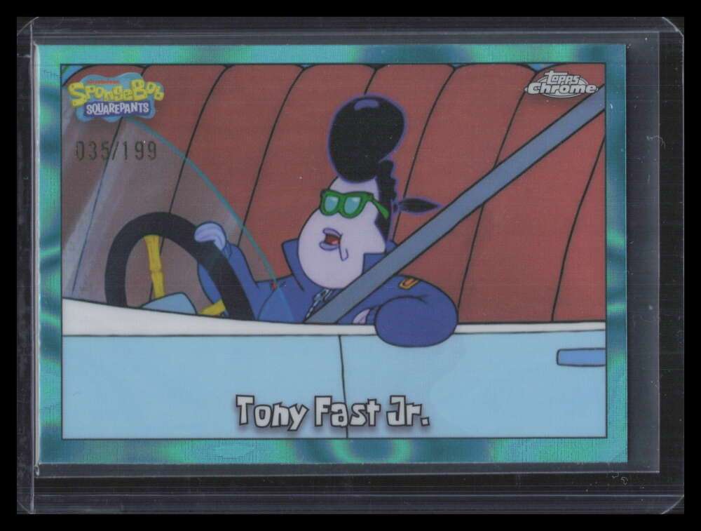 2025 Topps Chrome SpongeBob Squarepants Aqua Lava Refractor 153 Tony Fast 35/199