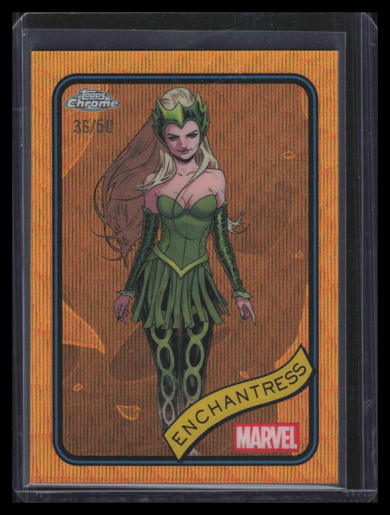 SOLD 174230 2025 Topps Chrome Marvel Gold Wave Refractor 43 Enchantress 36/50