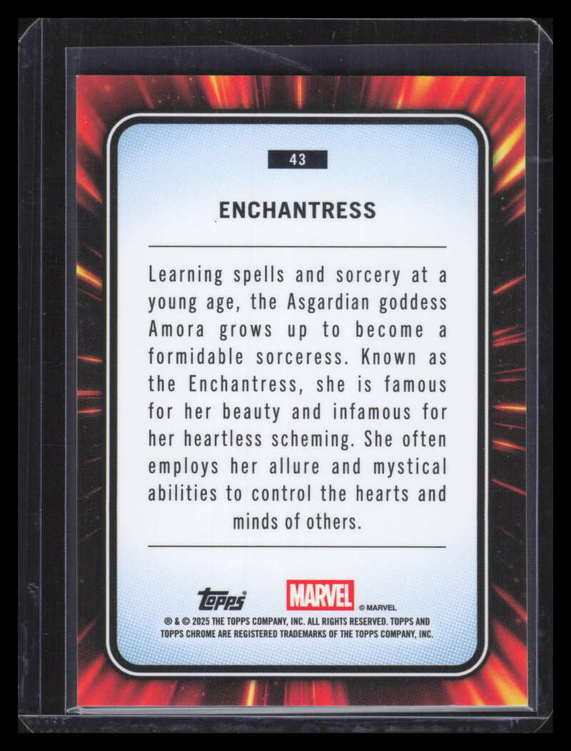 SOLD 174230 2025 Topps Chrome Marvel Gold Wave Refractor 43 Enchantress 36/50