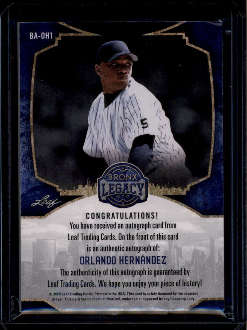 2024 Leaf A Bronx Legacy Autographs Spectrum Purple Orlando Hernandez Auto 34/35