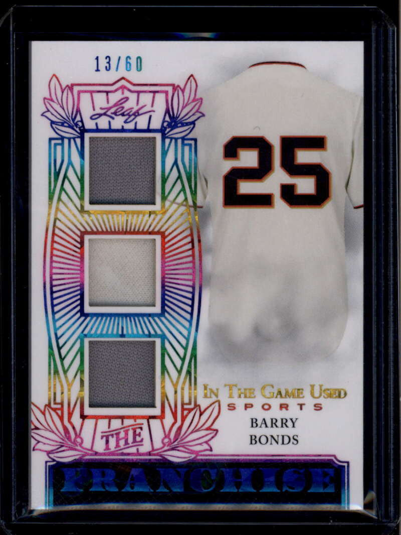 2024 Leaf In Game Used The Franchise Rainbow Barry Bonds Triple Jersey 13/60