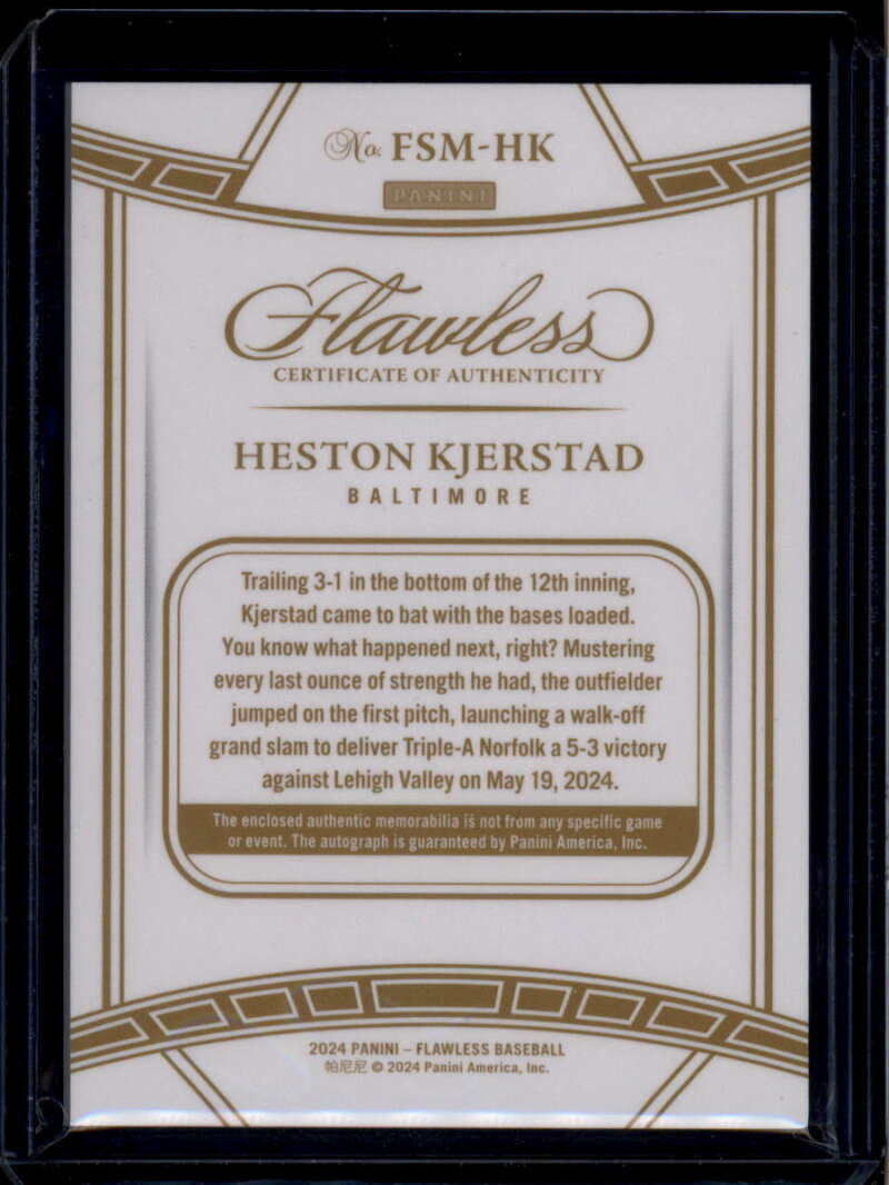 2024 Panini Flawless Signature Materials 4 Heston Kjerstad RC Patch Auto 13/25