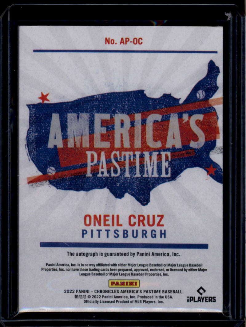 2022 Panini Chronicles America's Pastime Autographs Oneil Cruz Rookie Auto 19/99