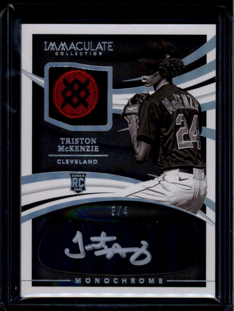 2021 Immaculate Collection Monochrome Sock 65 Triston McKenzie RC Patch Auto 3/4
