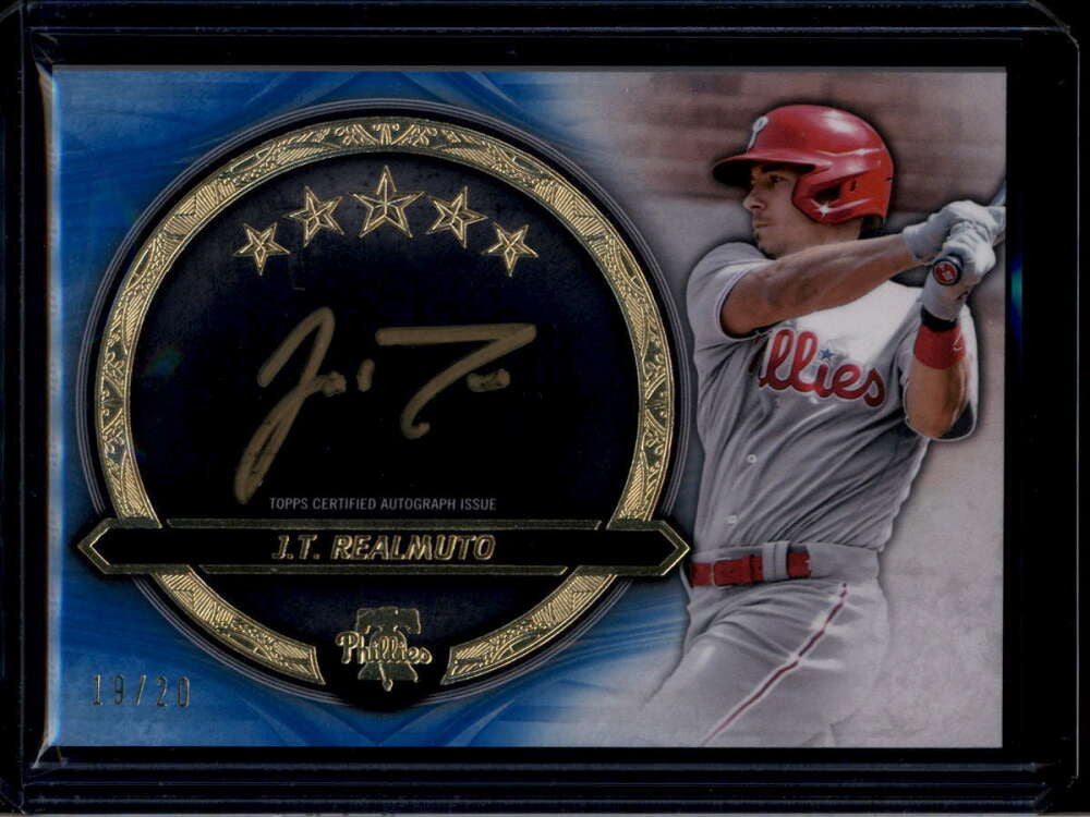 SOLD 174274 2021 Topps Five Star Golden Graphs Blue GGJR J. T. Realmuto Auto 19/20