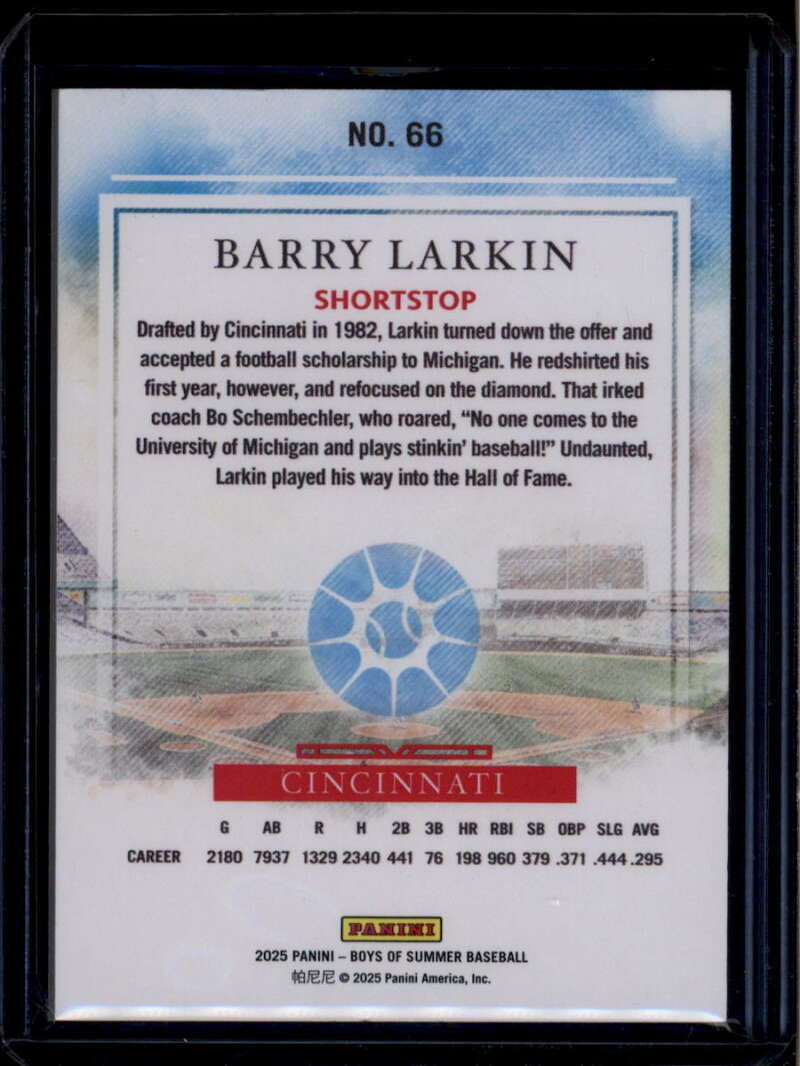2025 Panini Boys of Summer Emerald 66 Barry Larkin 2/5