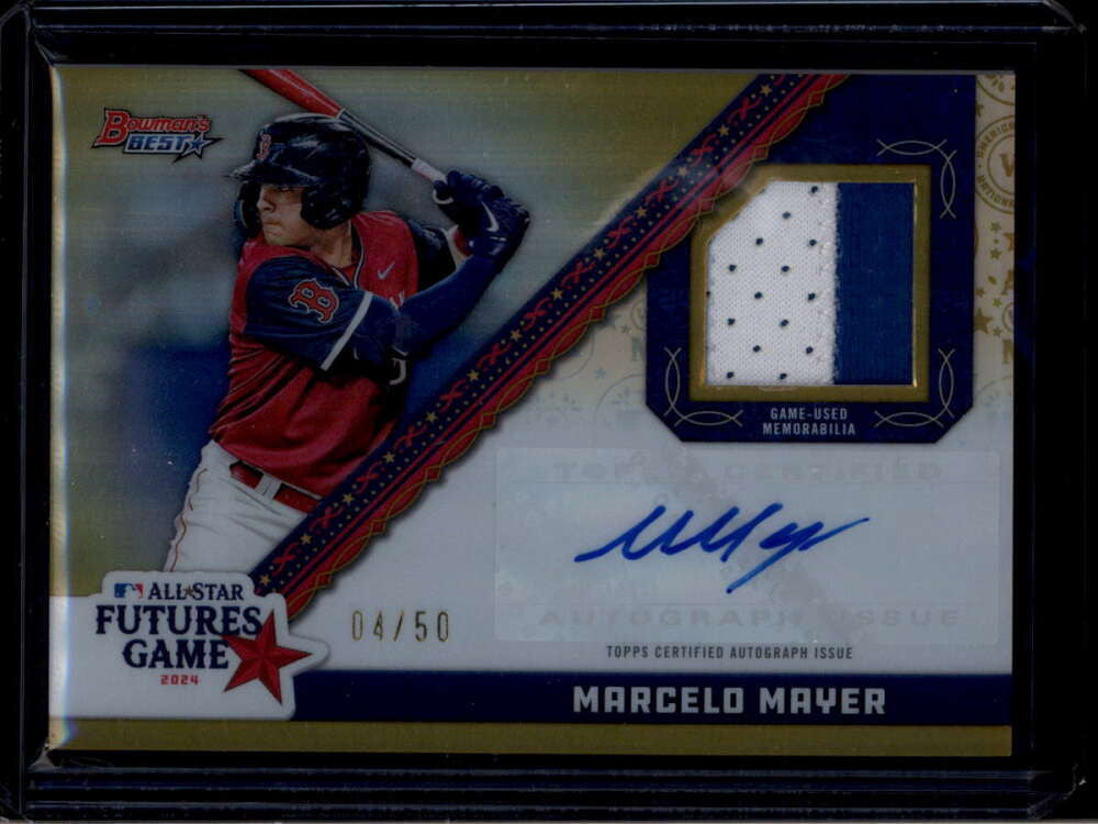 2024 Bowman's Best All-Star Game Gold Refractor Marcelo Mayer RC Patch Auto 4/50