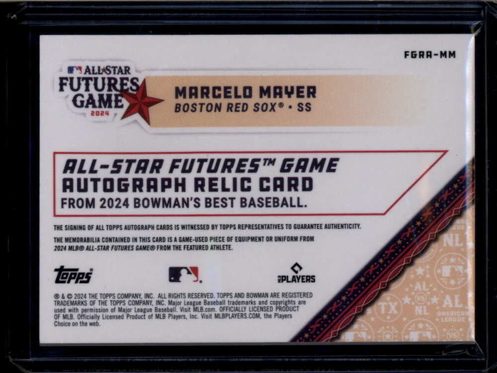 2024 Bowman's Best All-Star Game Gold Refractor Marcelo Mayer RC Patch Auto 4/50