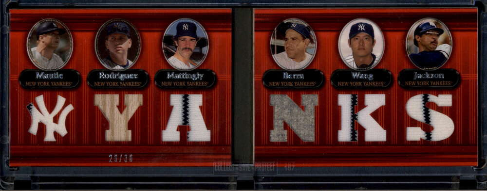 2007 Topps Triple Threads Rodriguez Jackson Berra Mattingly Mantle Jersey 26/36