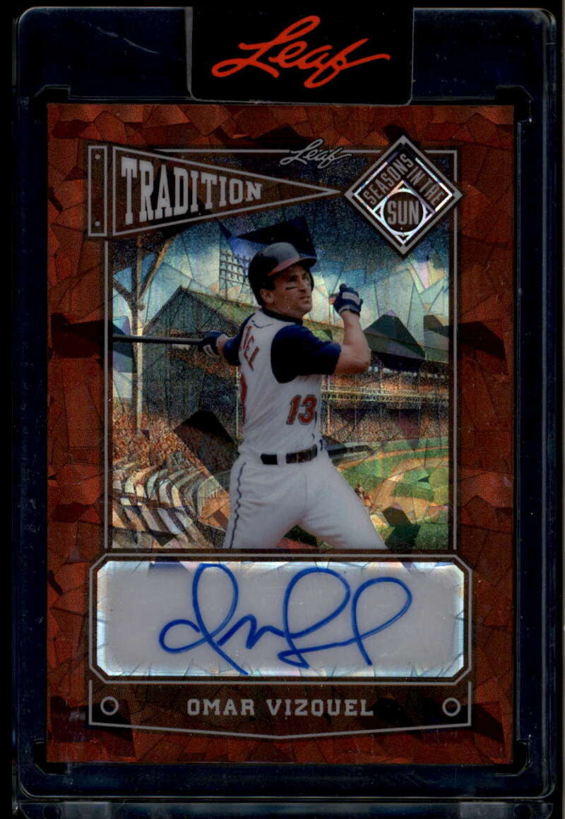 SOLD 174317 2025 Leaf Seasons in the Sun Tradition Bronze Crystals Omar Vizquel Auto 17/30
