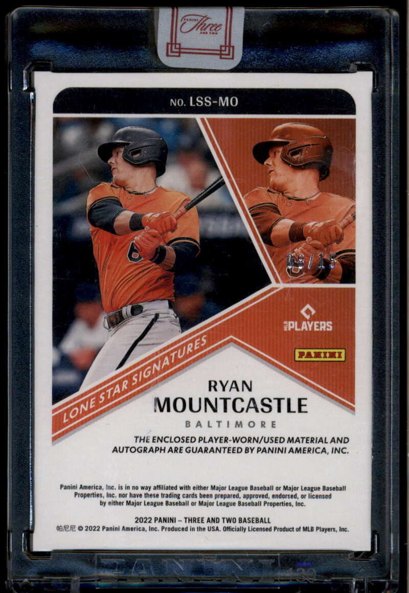 2022 Panini Three and Two Lone Star Signatures Ryan Mountcastle Patch Auto 8/15