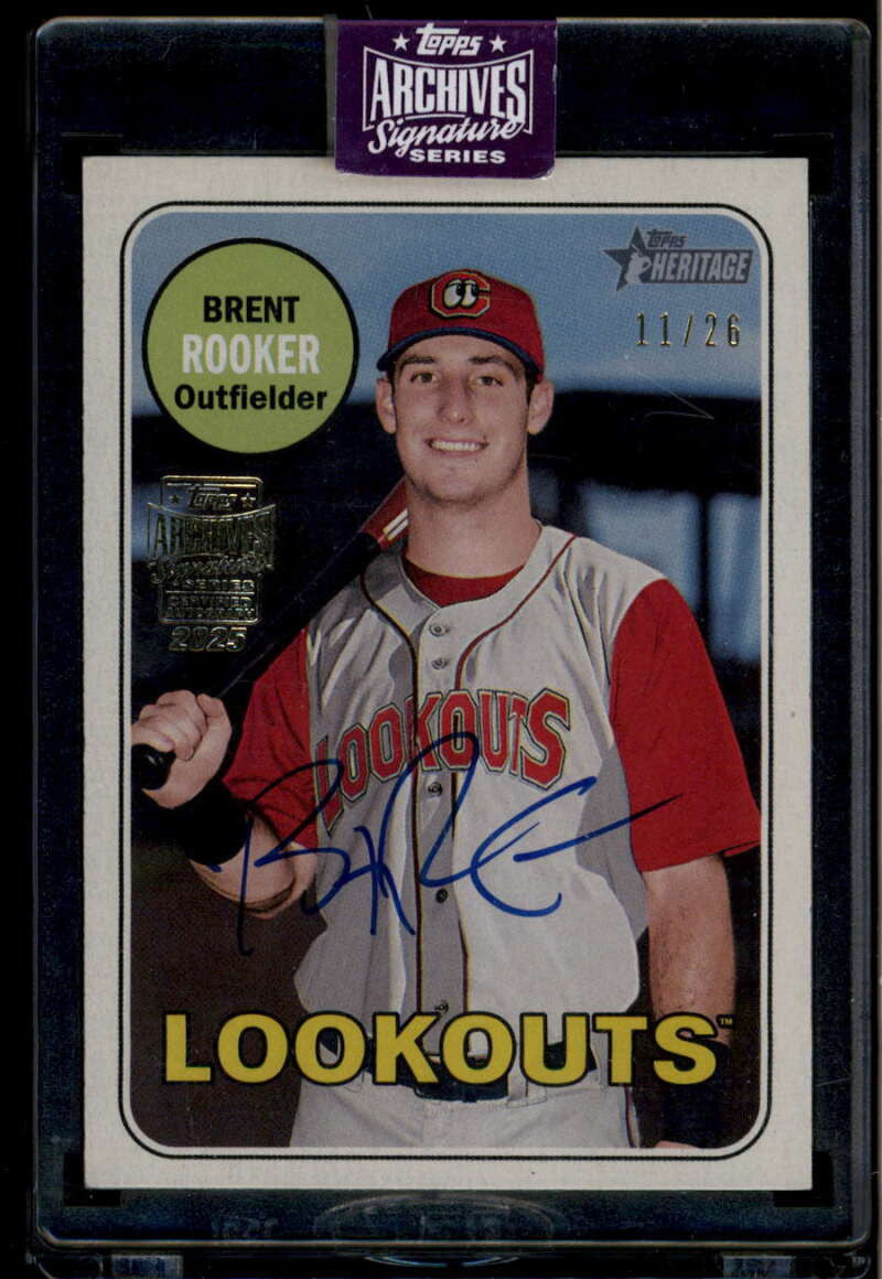 2025 Topps Archives Signature Series Brent Rooker Auto 11/26 2018 Heritage Minor