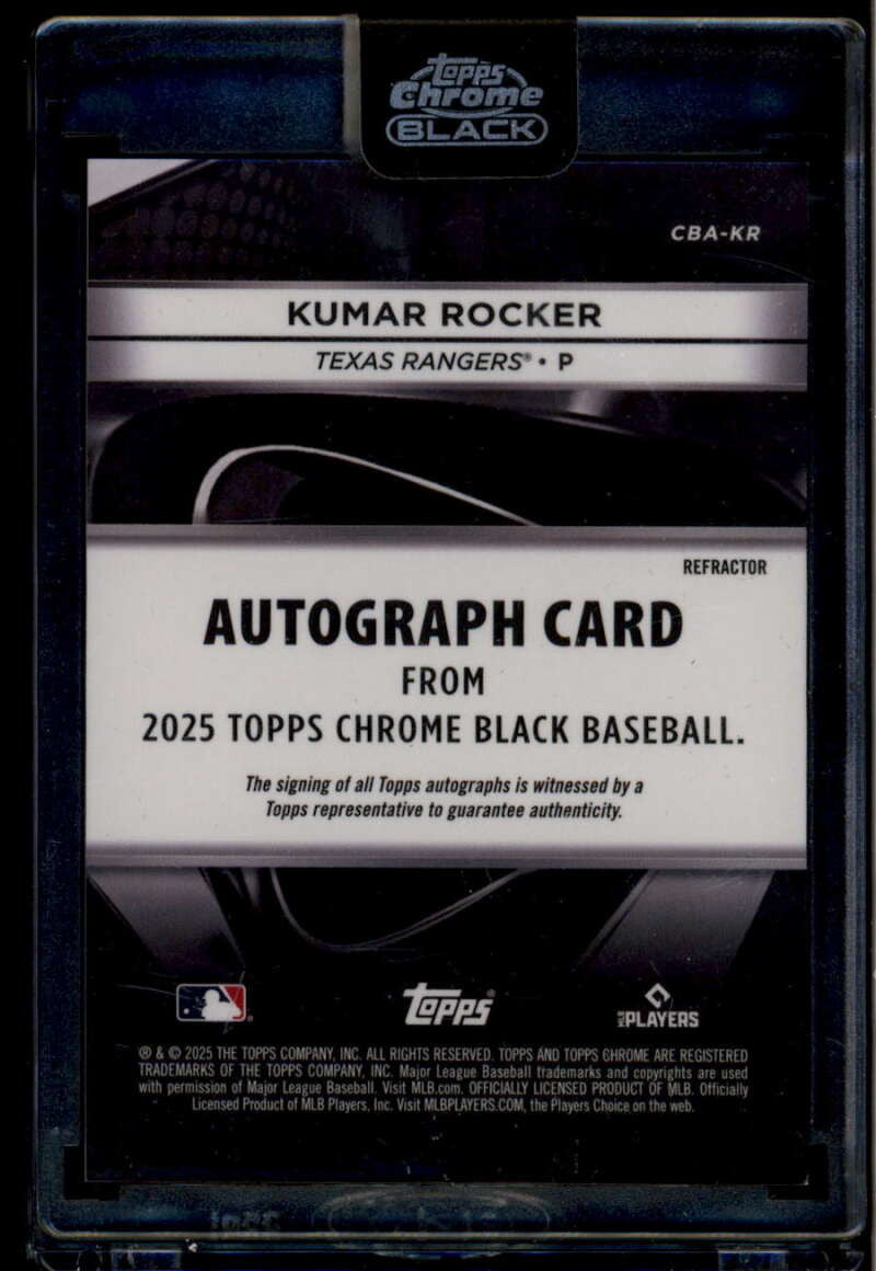 2025 Topps Chrome Black Autographs Refractor CBAKR Kumar Rocker RC Auto 130/199