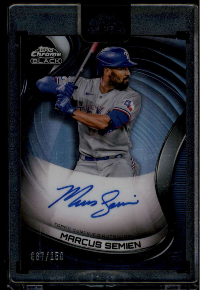 2022 Topps Chrome Black Autographs Refractor CBAMSE Marcus Semien Auto 67/150