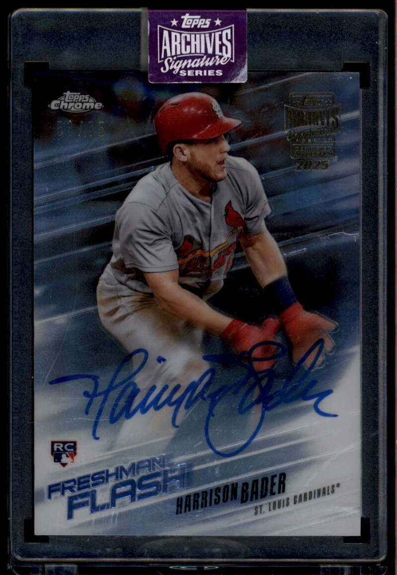 2025 Topps Archives Signature Series Harrison Bader RC Auto 53/75 2018 Chrome