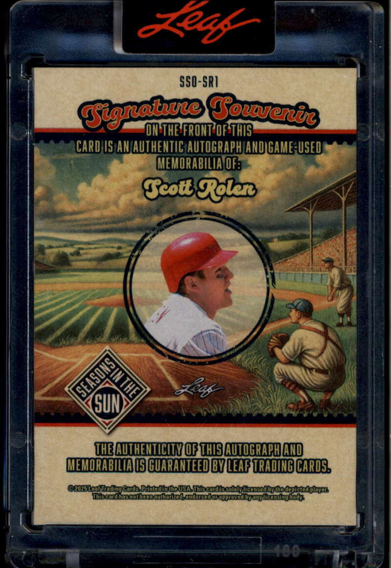 2025 Leaf Seasons in Sun Signature Souvenir ssosr1 Scott Rolen Jersey Auto 20/20