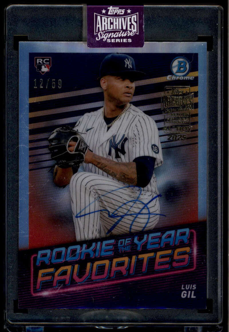 2025 Topps Archives Signature Series Active Luis Gil Auto /59 2022 Bowman Chrome