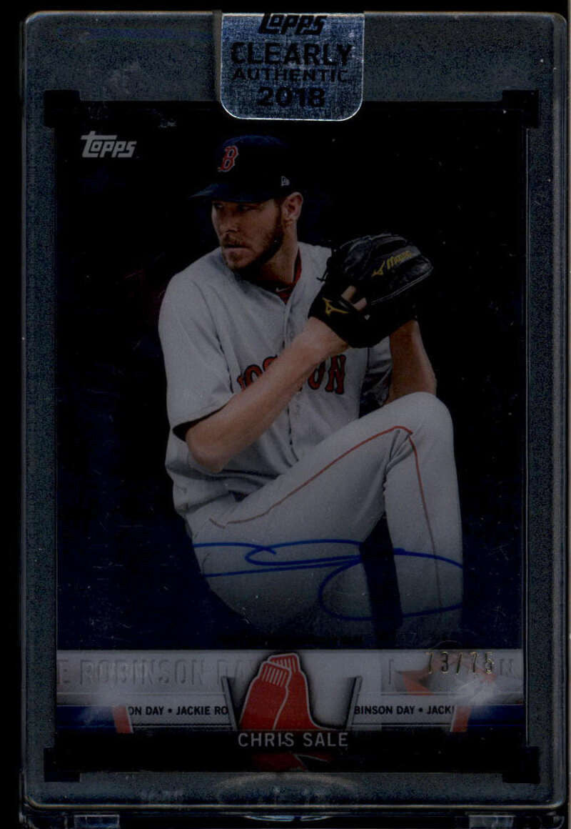 SOLD 174354 2018 Topps Clearly Authentic Salute Autographs Black CASACS Chris Sale Auto /75
