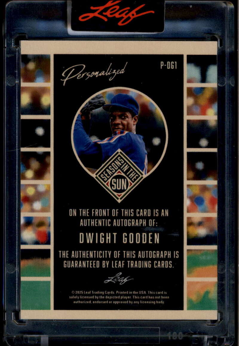 2025 Leaf Seasons in the Sun Personalized Rainbow pdg1 Dwight Gooden Auto 5/10