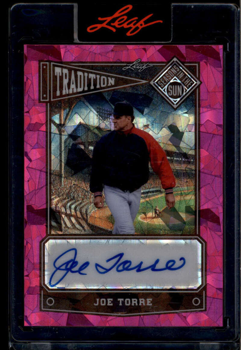2025 Leaf Seasons in the Sun Tradition Pink Crystals tjt1 Joe Torre Auto 6/7