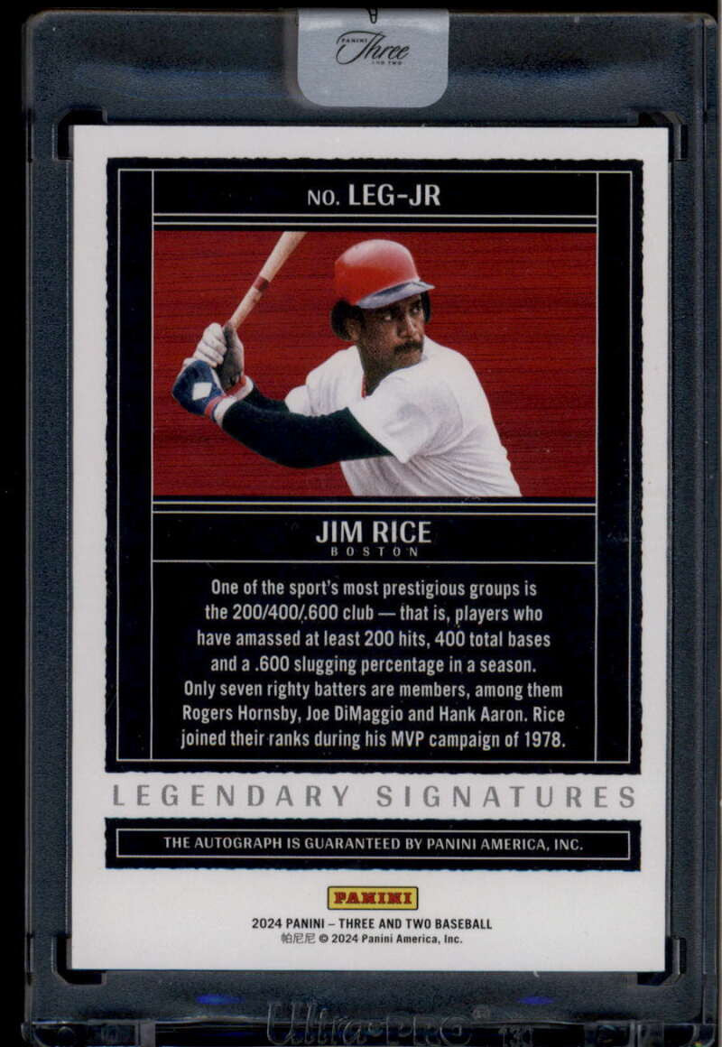 2024 Panini Three and Two Legendary Signatures Holo Gold 4 Jim Rice Auto 1/10