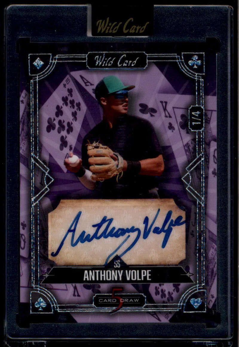 2024 Wild Card Matte 5 Card Draw Purple 5cdclava Anthony Volpe Auto 1/4