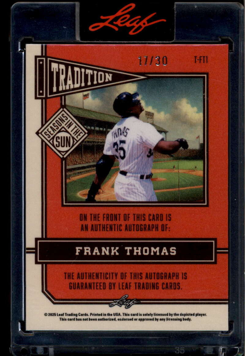 2025 Leaf Seasons in the Sun Tradition Crystal Bronze Frank Thomas Auto 17/30