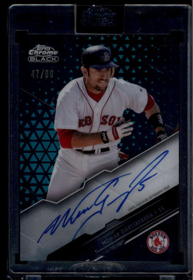 2020 Topps Chrome Black Autographs Green Refractor Nomar Garciaparra Auto 47/99
