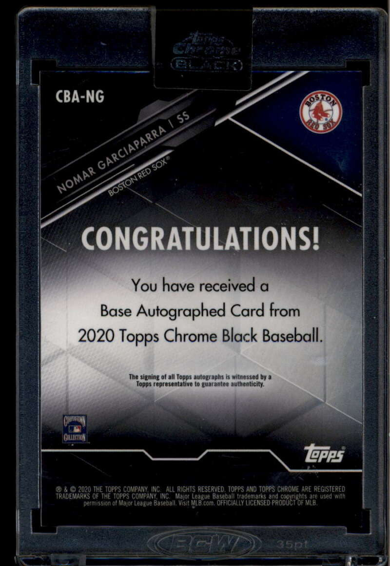 2020 Topps Chrome Black Autographs Green Refractor Nomar Garciaparra Auto 47/99
