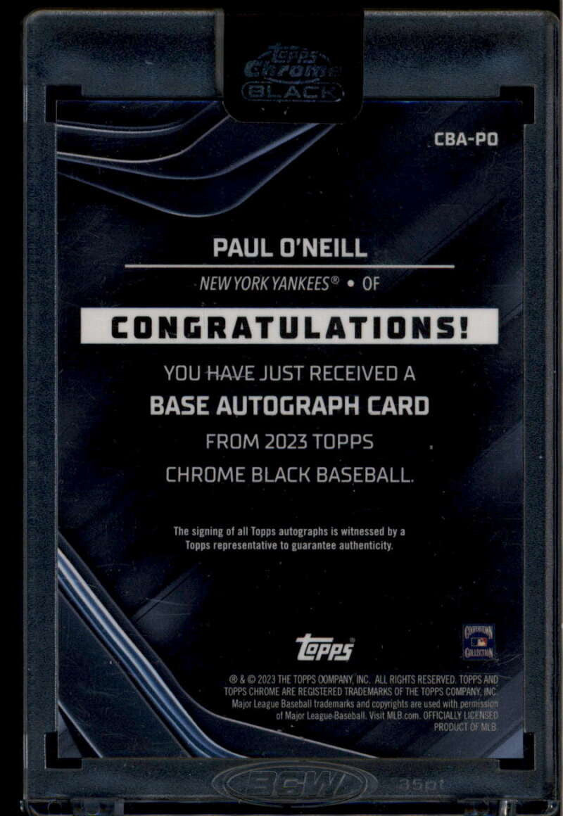 2023 Topps Chrome Black Autographs Refractor CBAPO Paul O'Neill Auto 146/150