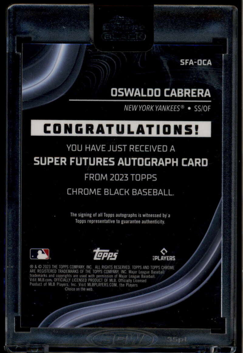 2023 Topps Chrome Super Futures Orange Refractor Oswaldo Cabrera RC Auto 14/25