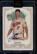 SOLD 174398 2021 Topps Archives Signature Series Retired Joe Mauer Auto 1/17 2012 Ginter