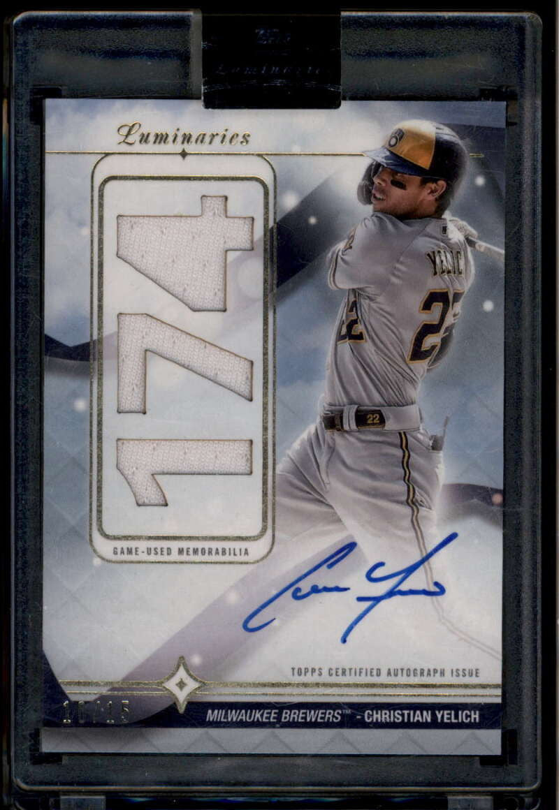 2023 Topps Luminaries Home Run Kings Autograph Christian Yelich Jersey Auto /15