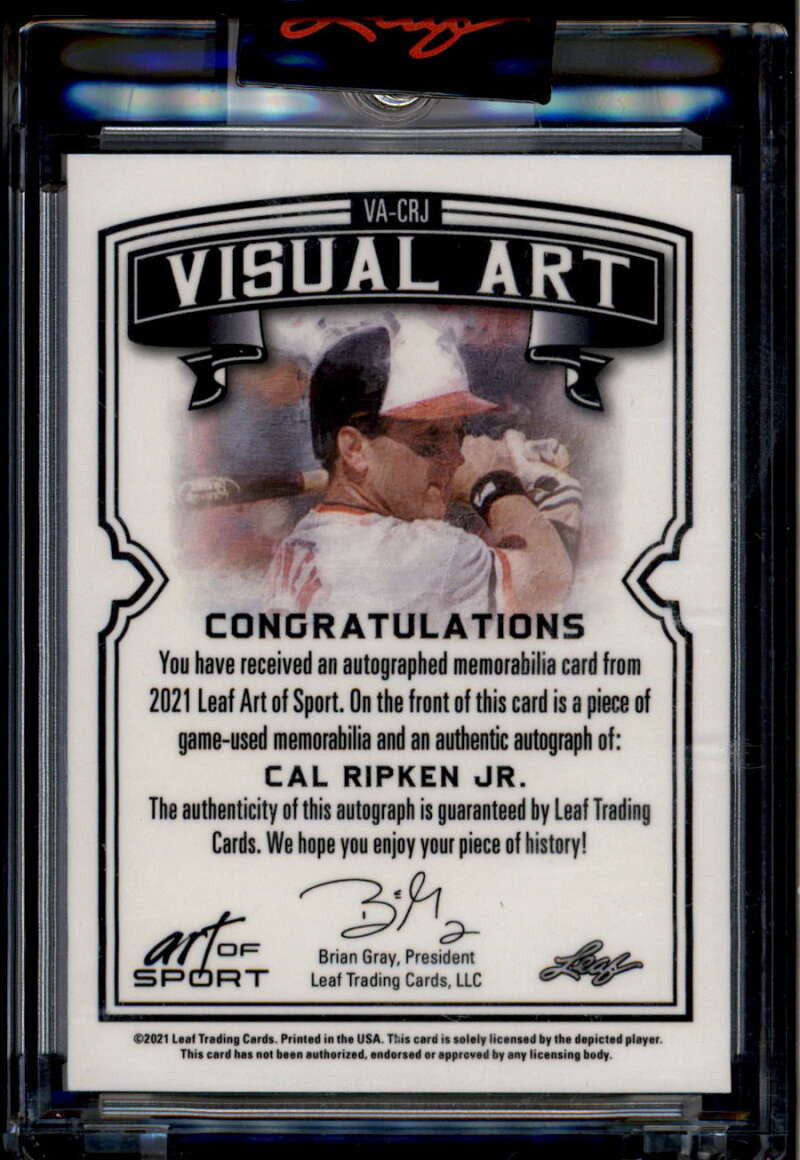 2021 Leaf Art of Sport Visual Memorabilia Autographs Cal Ripken Jersey Auto 9/20